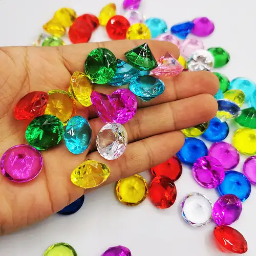 50pcs Fake Plastic Jewels Acrylic Gem Crystal Diamonds Clear Treasure for  Table Scatters Decoration Wedding Display Vase Fillers - AliExpress