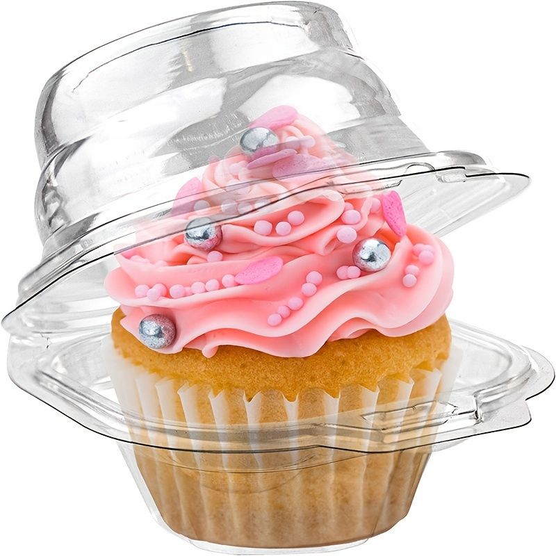 10Pcs Cat Head Puff Pastry Box Individual Cupcake Holder Clear