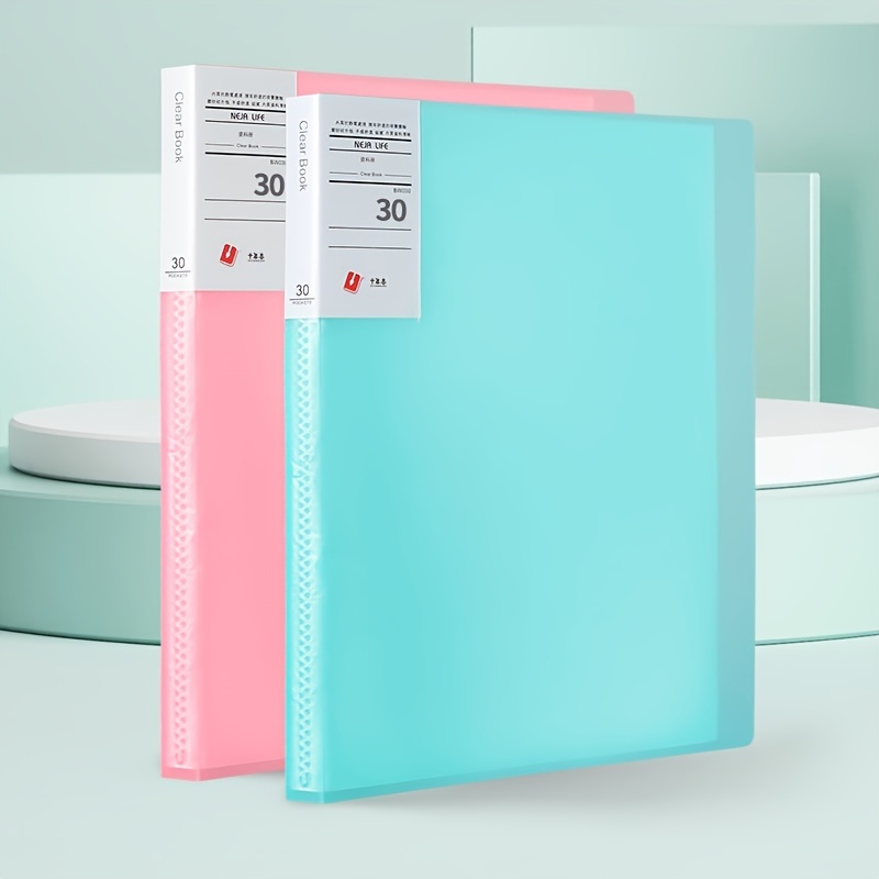 A4 Presentation Binder With Plastic Sleeves With Clear - Temu
