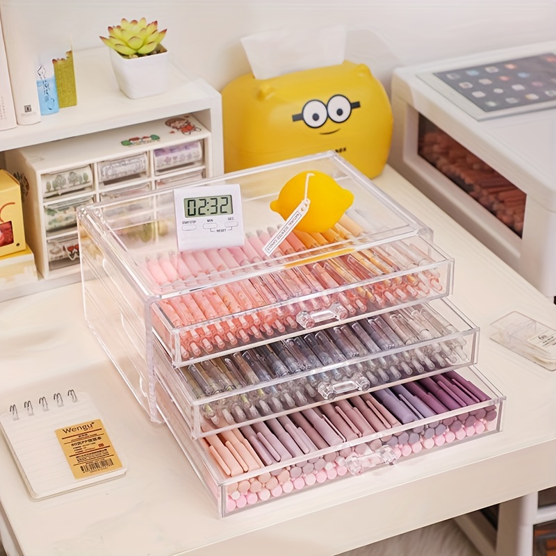 High Hardness Durable Stationery Pencil Drawer Storage Box Acrylic