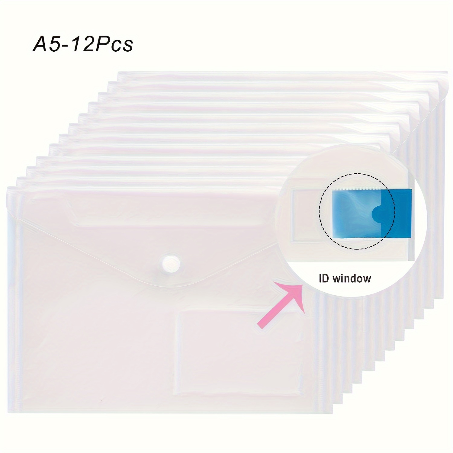 Carpeta de documentos transparente con bolsillos para proyectos, fundas de  papel de plástico tamaño A4, paquete de 20