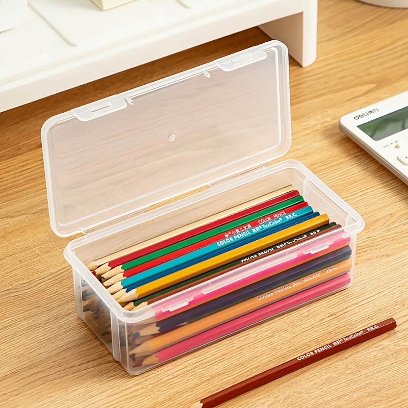 100 Pack Pencil Boxes Bulk Clear Plastic Pencil Case 7.87 X 2.76 X 0.98 In