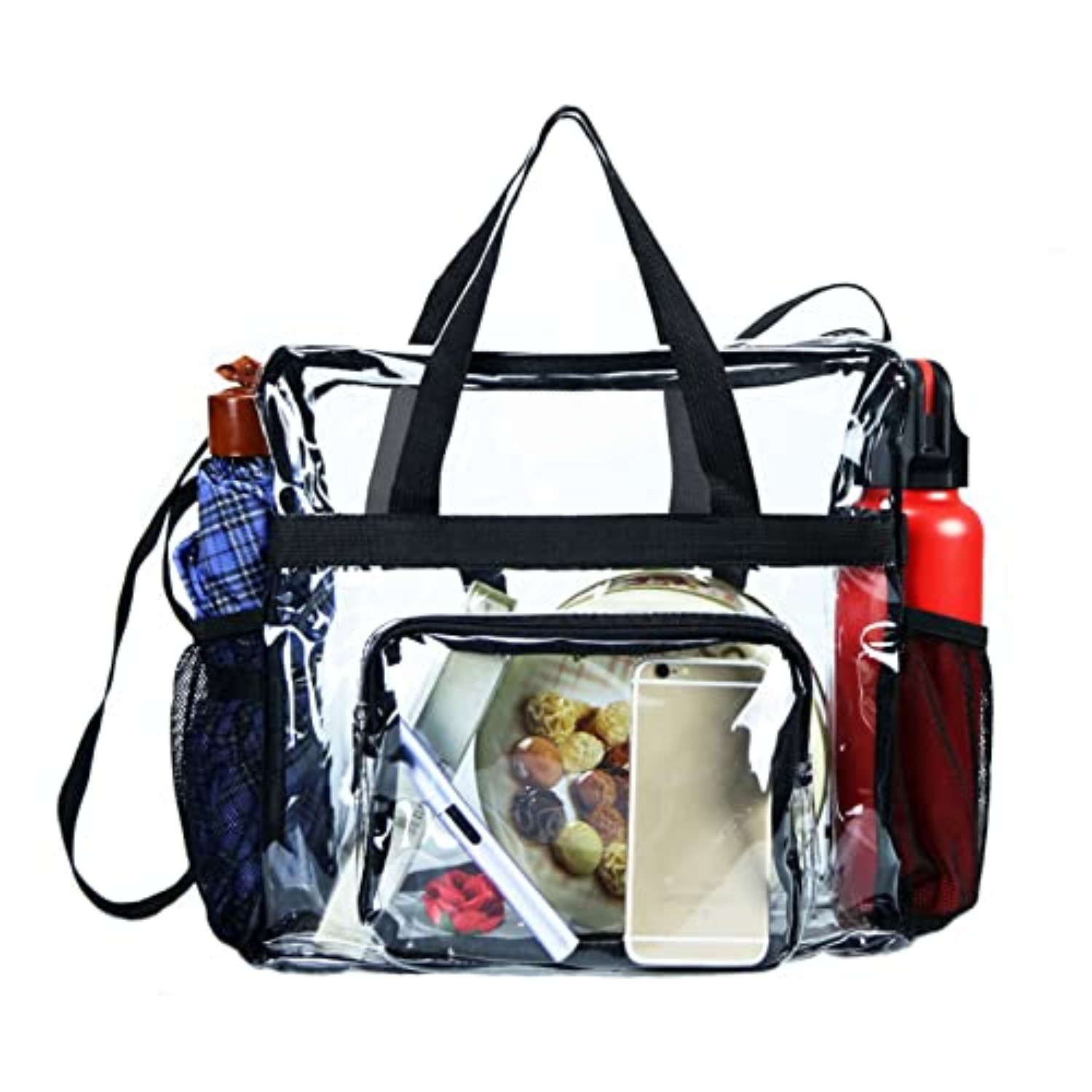 Stadium Approved Clear Tote Bags Clear See Through Plastic Tote Bags with  Handle