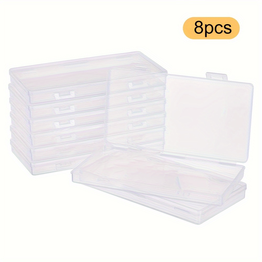 1pcs/2pcs Rectangle Plastic Bead Containers, Flip Top Bead Storage, 6x  Compartments, White Storage Box 