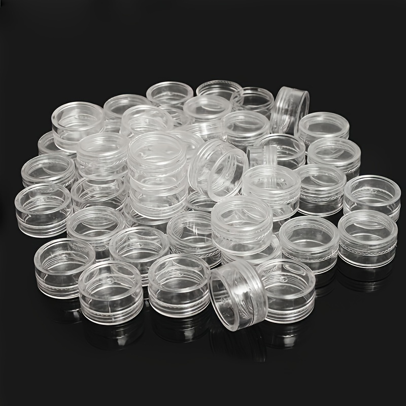 Plastic Transparent Round Storage Box, Slime Container With Lids