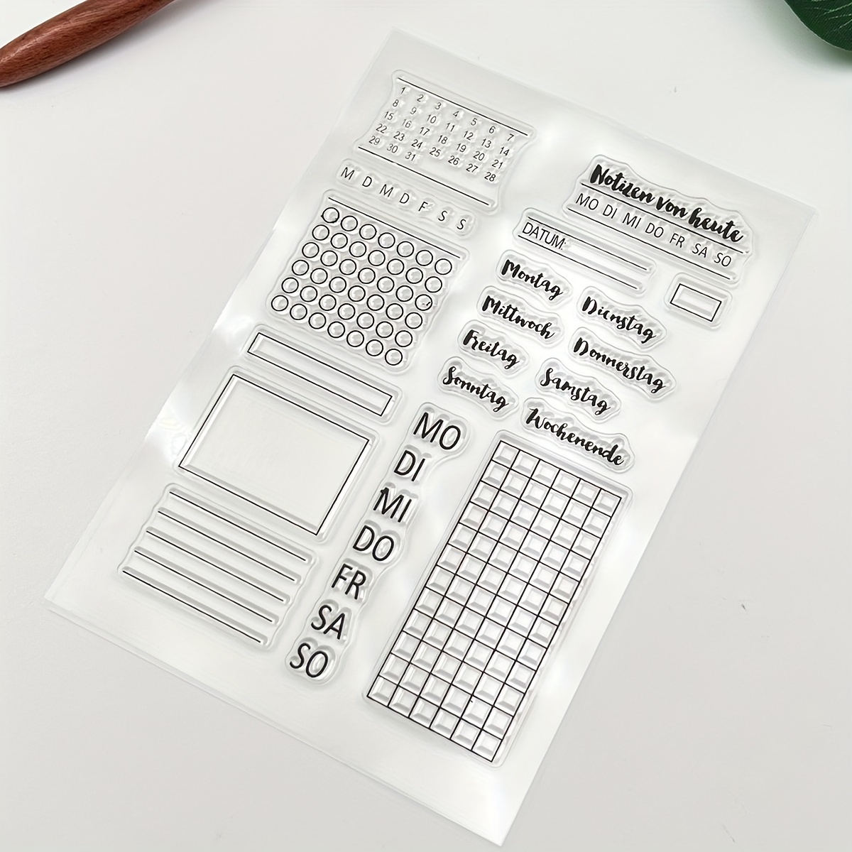 Calendar Agenda Stamps Daily Time Mark Scrapbooking Rubber Stamp Diary  Journaling Planner Deco Wooden Seal DIY Craft Supplies