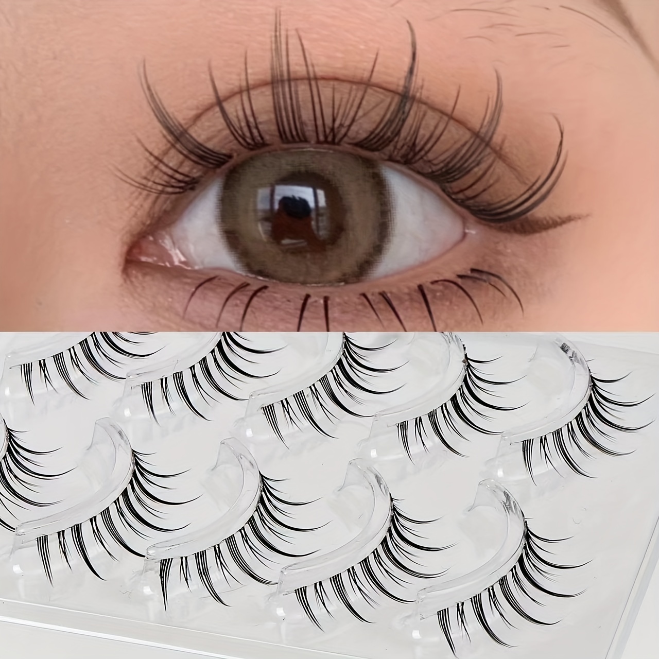 5PCS Kids Decoration Toy Decor Simulation Eye Lash Dolly Accessories Doll  False Eyelashes Fake Lashes BROWN 0.6CM