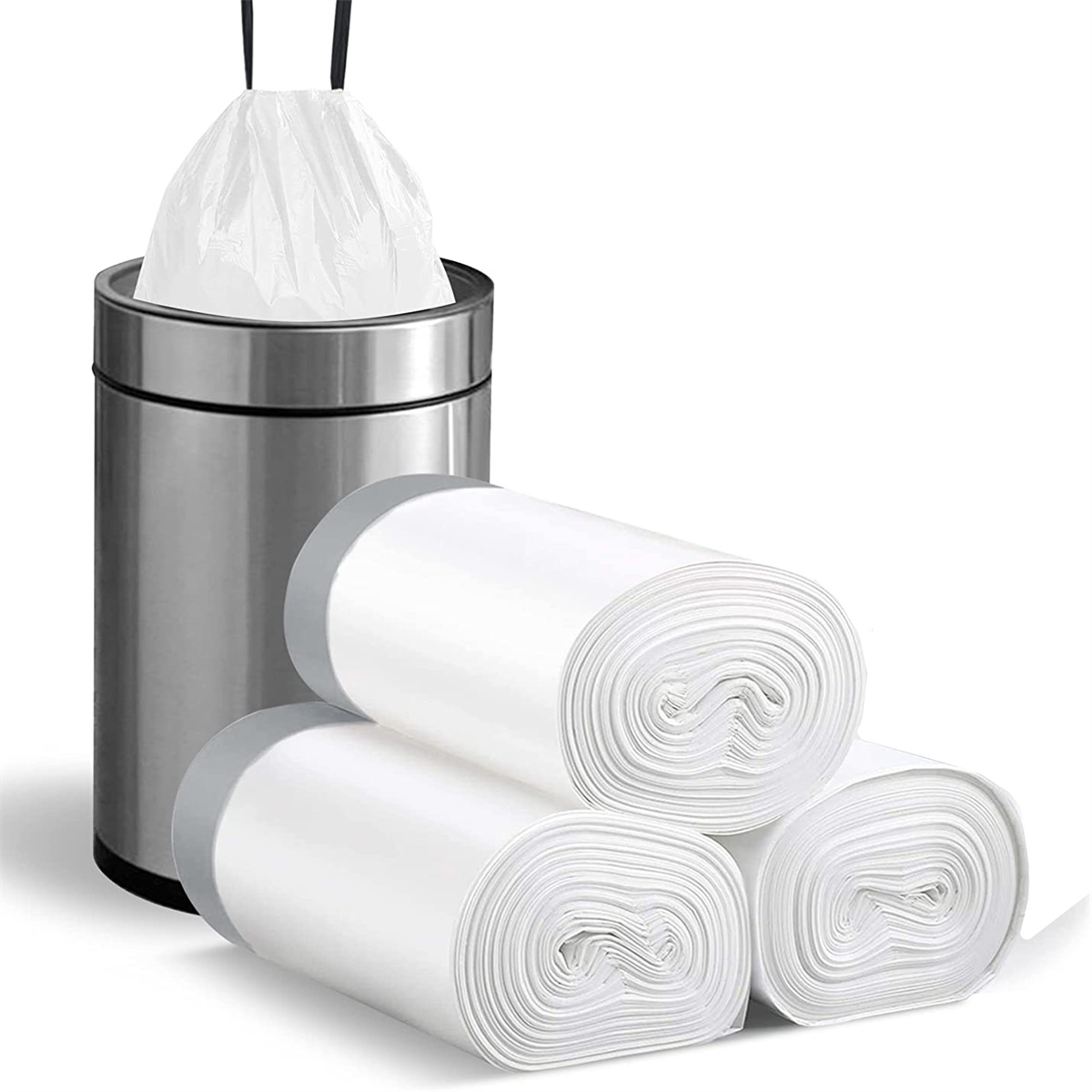 AYOTEE Bolsas de basura compostables de 4 galones con cordón 100 bolsas de  basura ultra fuertes sin perfume bolsas de basura pequeñas para baño – Yaxa  Store