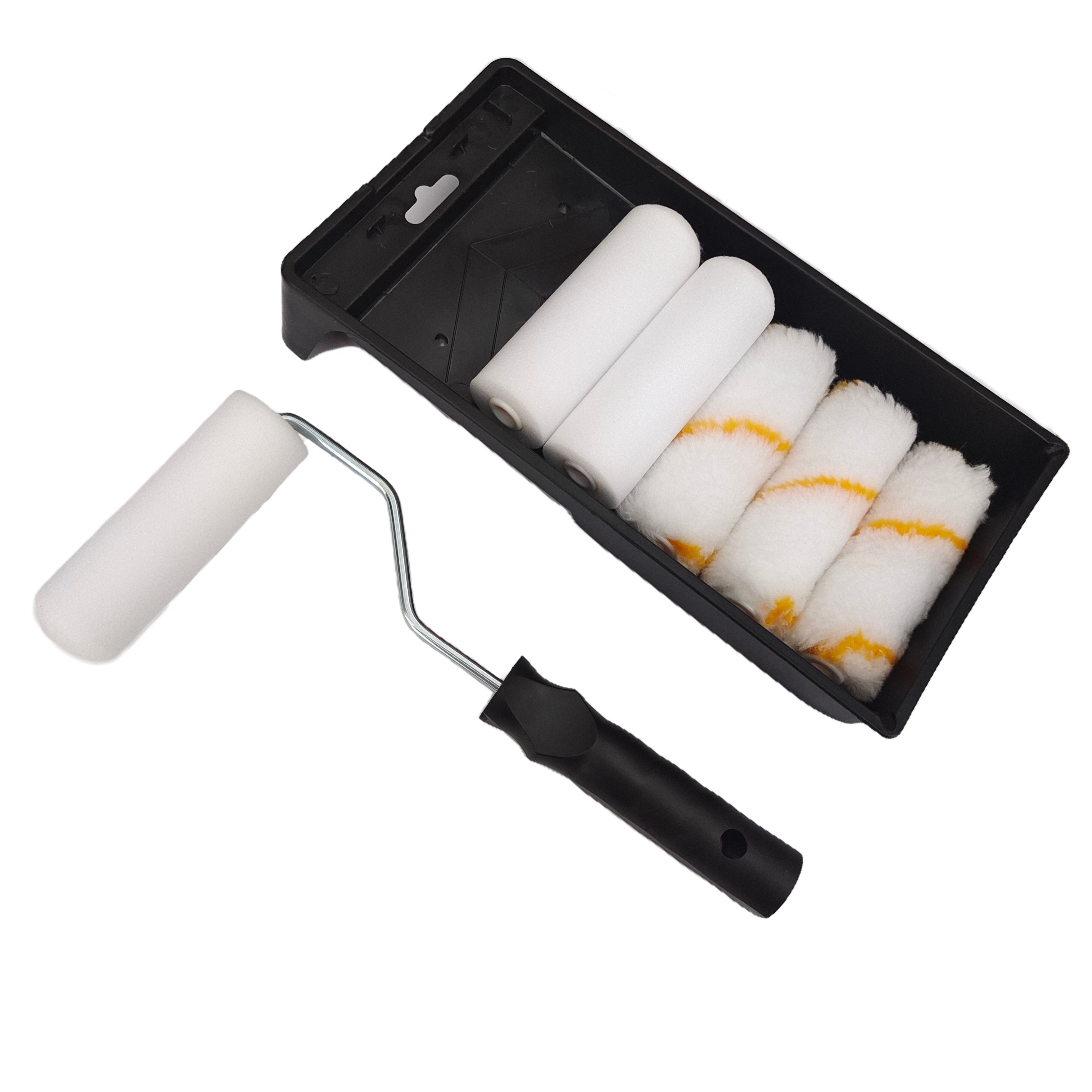 Small Paint Roller Kit With 10 (about ) Covers Long Roller - Temu