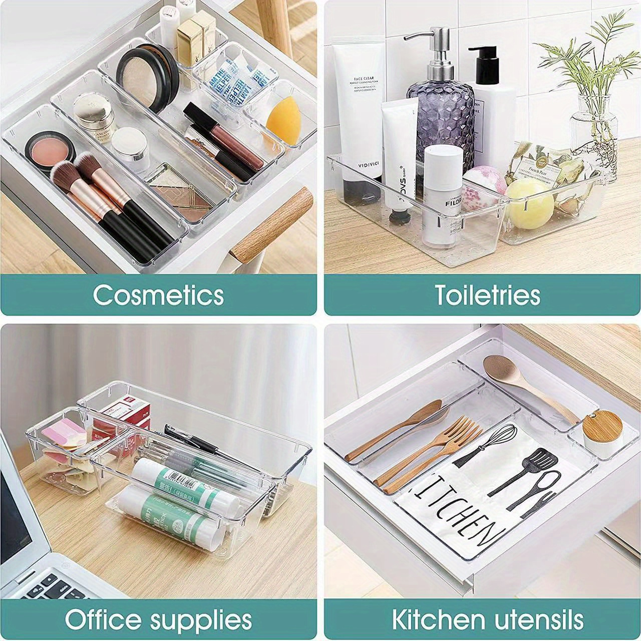 Pop-up Desk Drawer Organizer With Lid - Perfect For Kitchen, Office, And  Bathroom Storage - Ideal For Cotton Swabs, Makeup, Floss, And Plastic  Dresser Organization - Temu