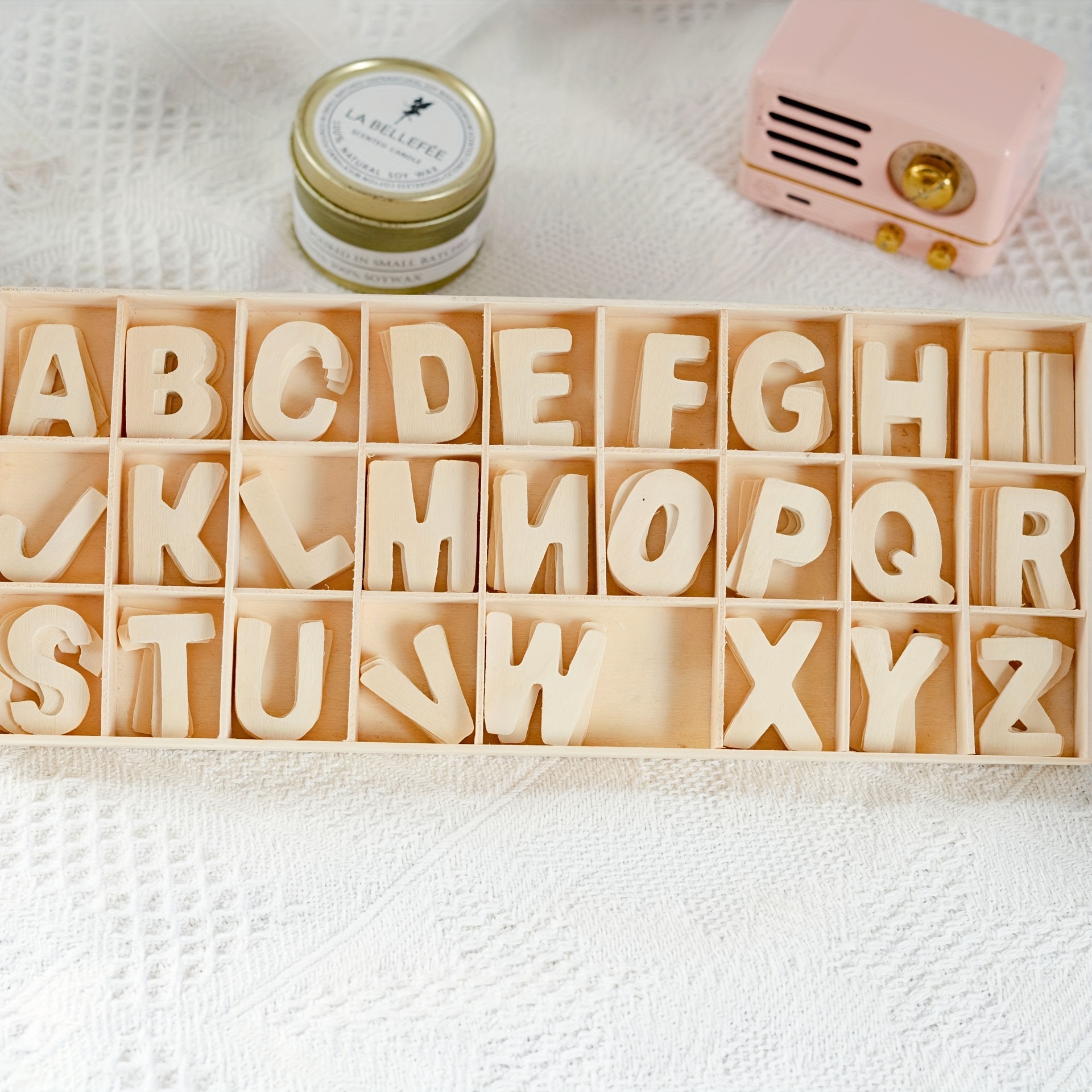 Natural Wooden Letter Beads Mixed Square Cube Beads For Jewelry