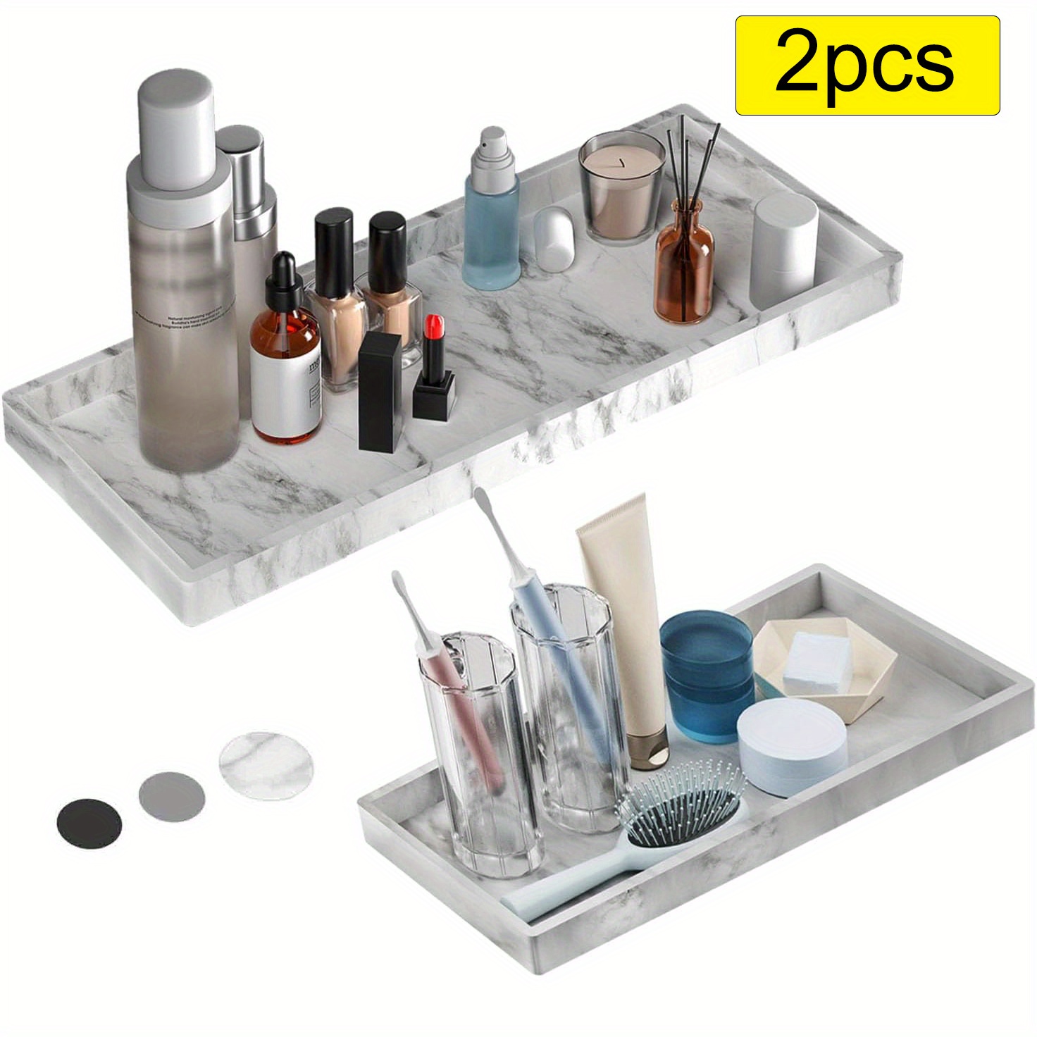 Spacewiser Countertop and Vanity Tray - 11.7 Shatterproof Bathroom Tray, Flexible Silicone Soap Tray for Kitchen, Toilet Tank Tray, Bathroom Trays