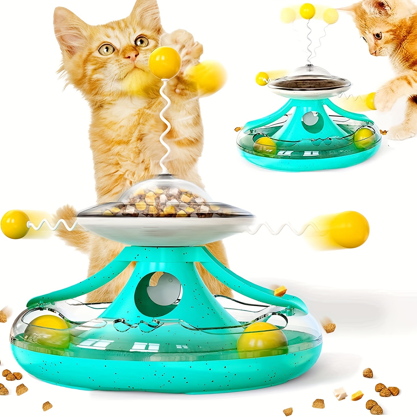 Pet Cat Rotating Windmill Toys With Ball Scratch-resistant Interactive  Turntable Pet Educational Toys Stimulation Brain Treasure