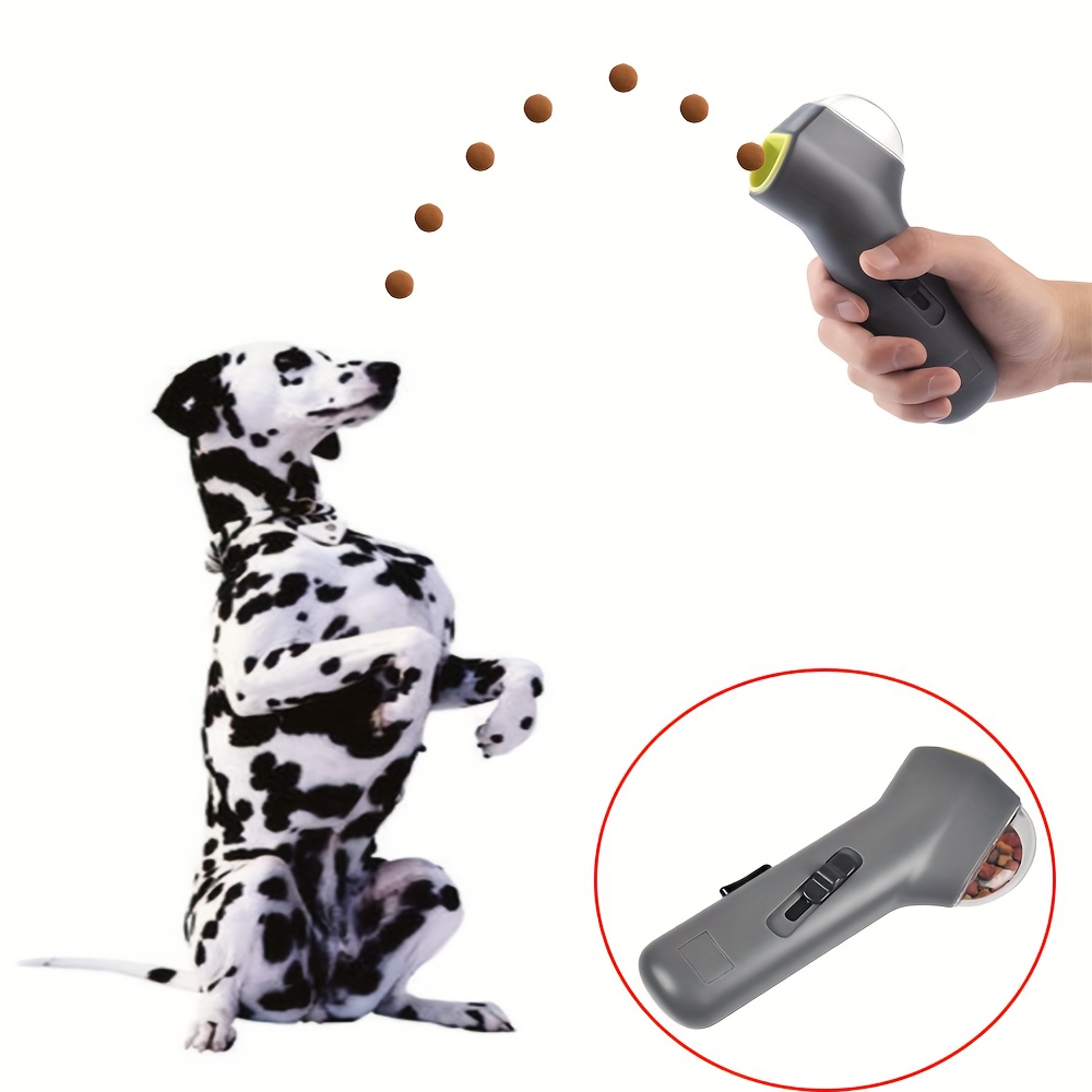 Dog Food Feeder, Funny Pet Treat Launcher Ejecting Interactive Puppy Snack  Dispenser Hand Held Gun Food Catapult for Dog Cat Exercise and