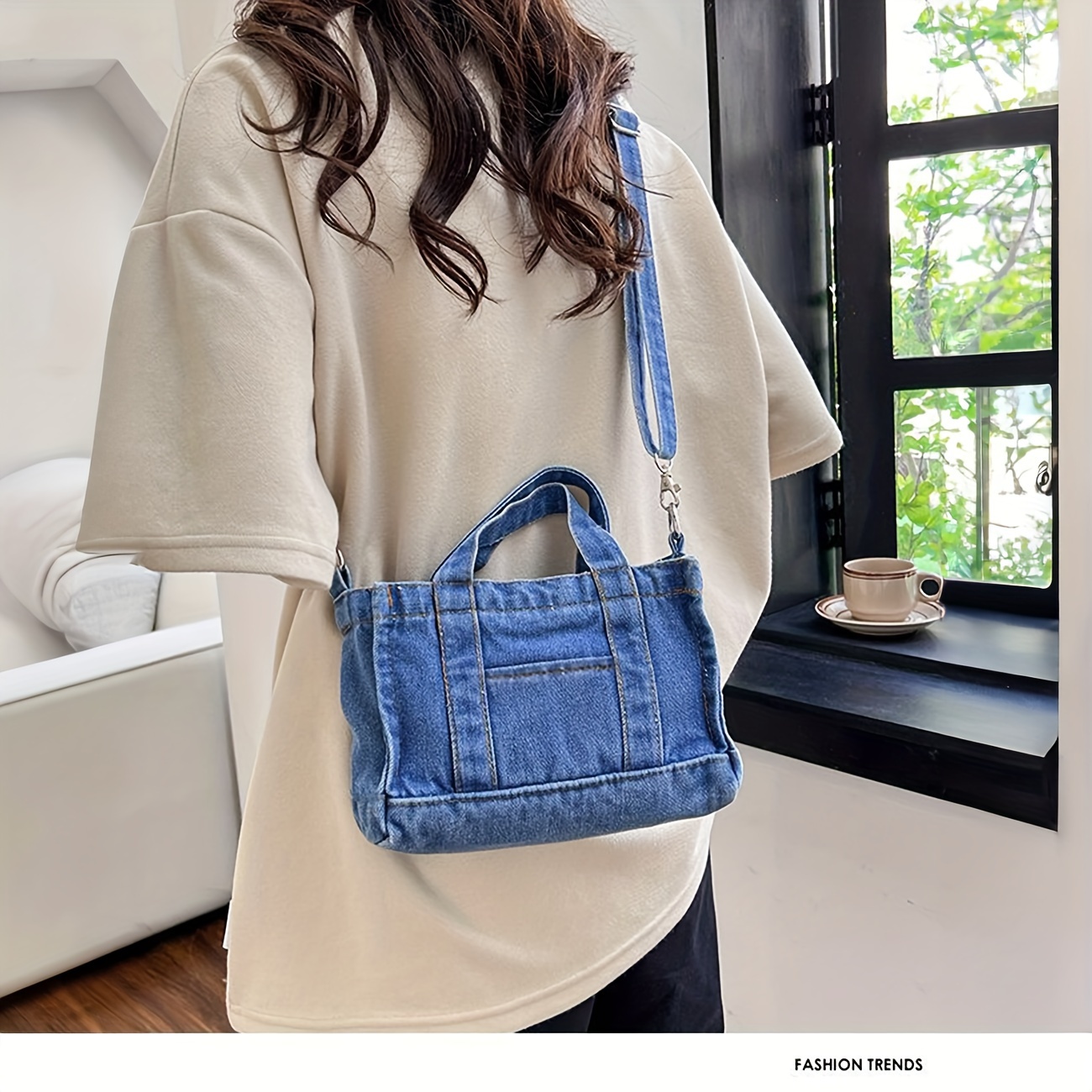 Fashionable y2k Denim Casual Solid Color Handbag Bags for Women