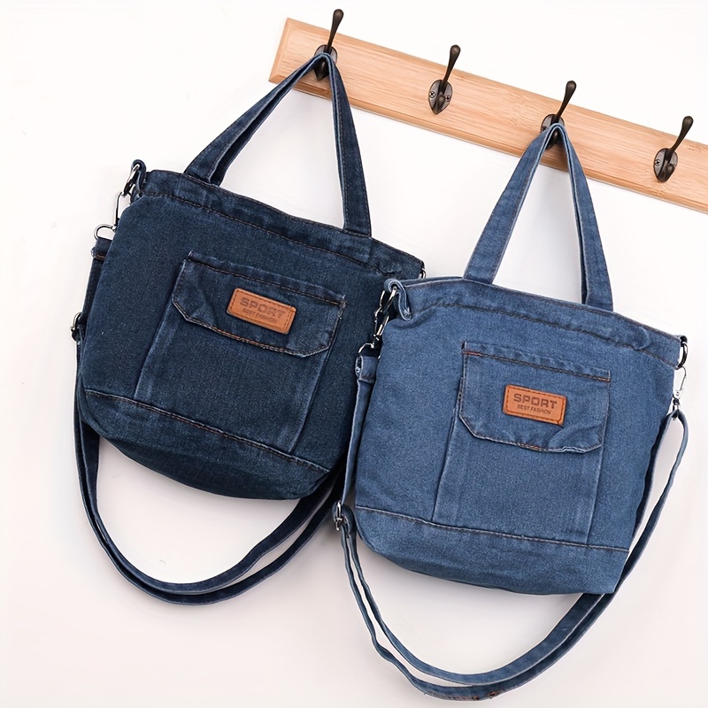 Retro Denim Women's Bag New Jeans Sling Bag Y2K Canvas Shoulder Bag Korean  Eco Shopping Totes College School Bag Female Handbag