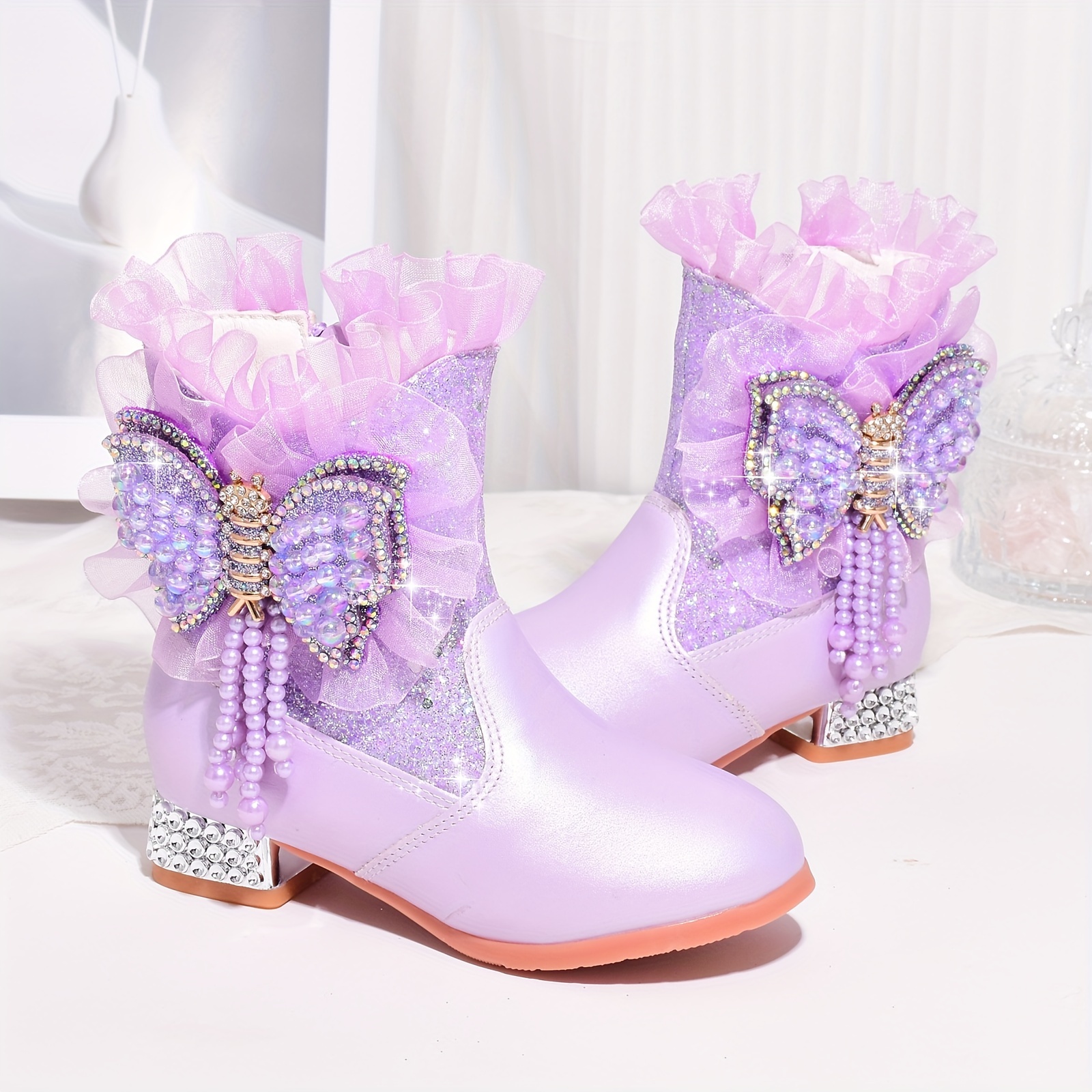 High heel clearance kids boots