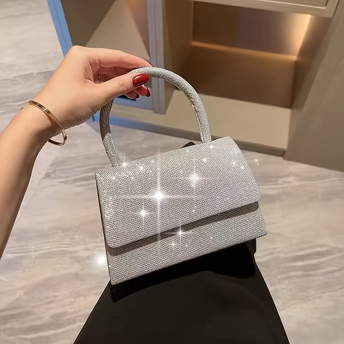 Acrylic Box Evening Bags Women Luxury Flowers Lock Diamonds Stone Pattern  Small Square Clutch Shoulder Bag Female Dinner Handbag - Evening Bags -  AliExpress