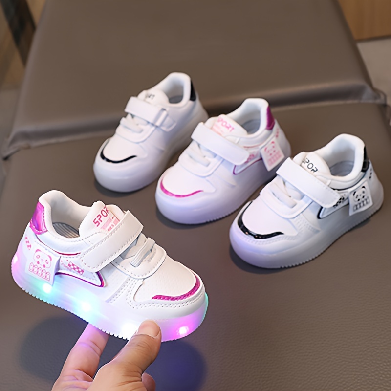 Kid Shoe Laces for Sneakers No Tie Spring and Autumn Korean Version of Big  Children'S Sports Lighting Children'S Shoes Children'S Rhinestone Cartoon  Led Luminous Soft Bottom Girls' Shoes 