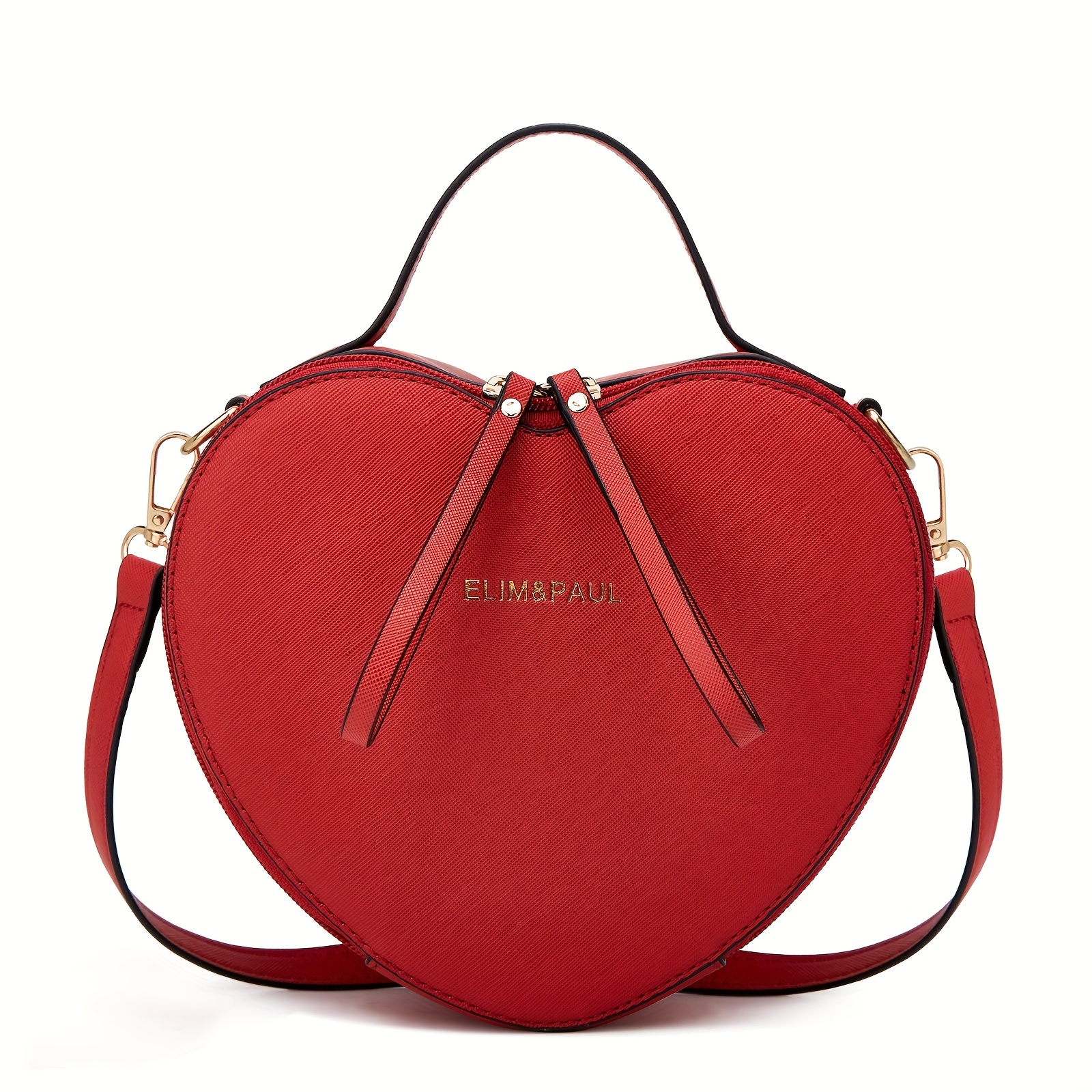 Women PU Leather Solid Color Crossbody Shoulder Bag Retro Love Heart Shape  Purse - AliExpress