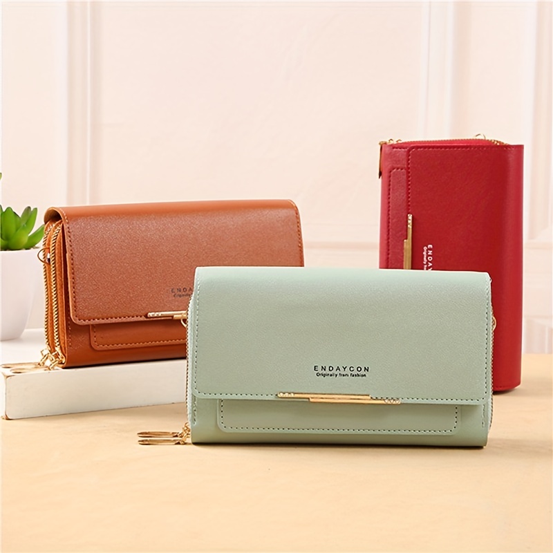 Textured Bi-Fold Wallet with Detachable Strap