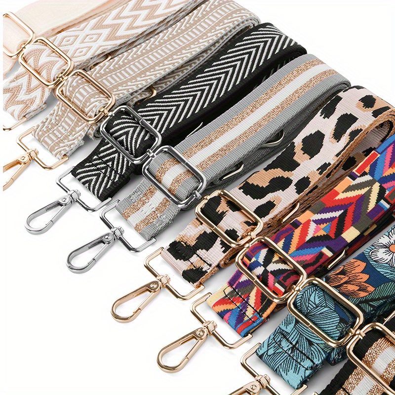 Slim Interchangeable Canvas Hand bag Straps with Silver Hardware