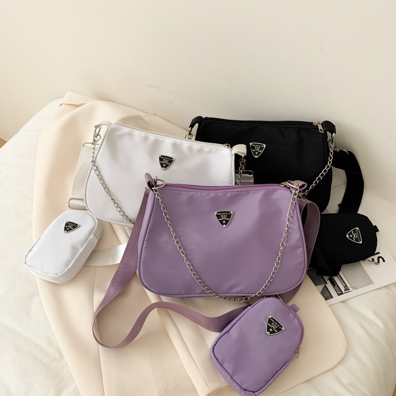 2023 Luxury Purple Women's Underarm Shoulder Bag Short Handle Handbag PU  Leather Brand Women Bag Wide Strap Crossbody Bag Purse