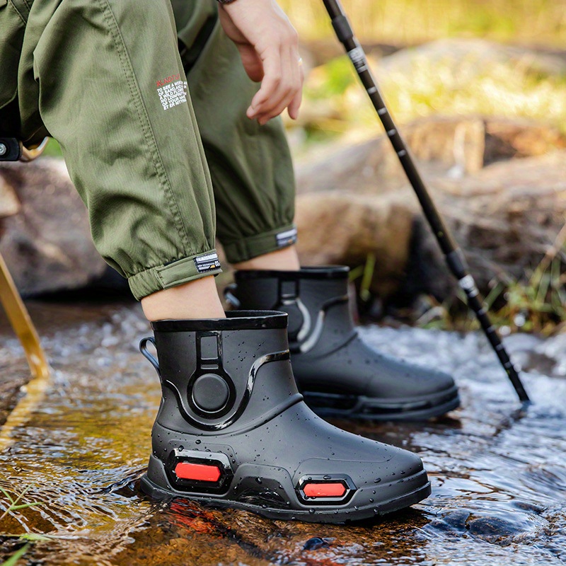 Outdoor Winter & Fall Fishing Shoes, Men's Rain Boots Non-Slip Waterproof Shoes,Casual,Temu