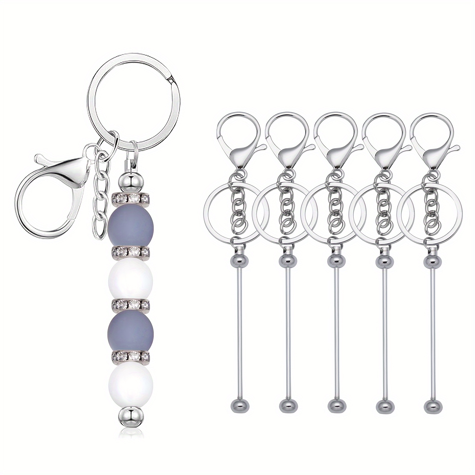 Key Rings Keychain Kit Key Chain Kit Silver Key Rings Ball Chain Key Ring  Set BULK Findings DIY Kit Keychain Making Kit 200pcs Wholesale
