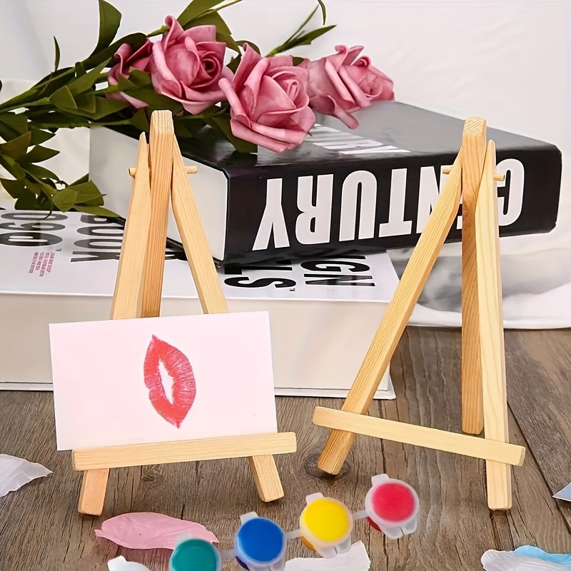 10pcs Solid Wood Folding Mini Desk Small Easel, Wooden Tabletop Display  Stand, Sketch Small Oil Painting Stand