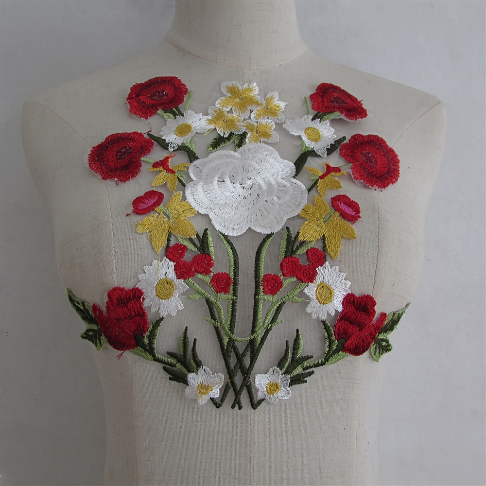 Flower Embroidery Applique, Three-dimensional Symmetrical Clothing