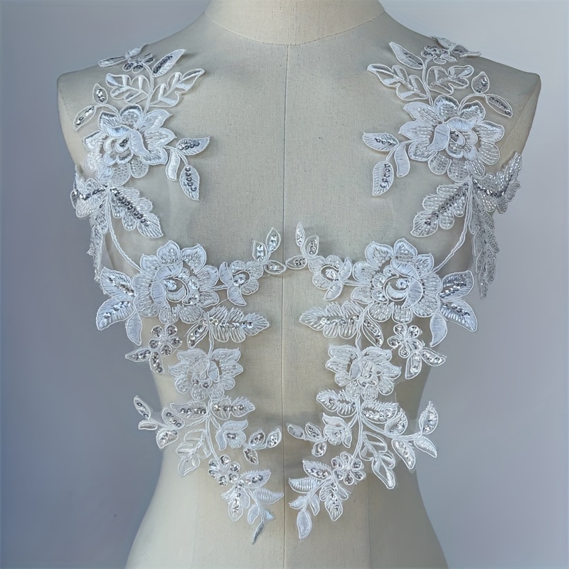 Mesh Bottom Lace Embroidery Cloth Wedding Dress Applique - Temu