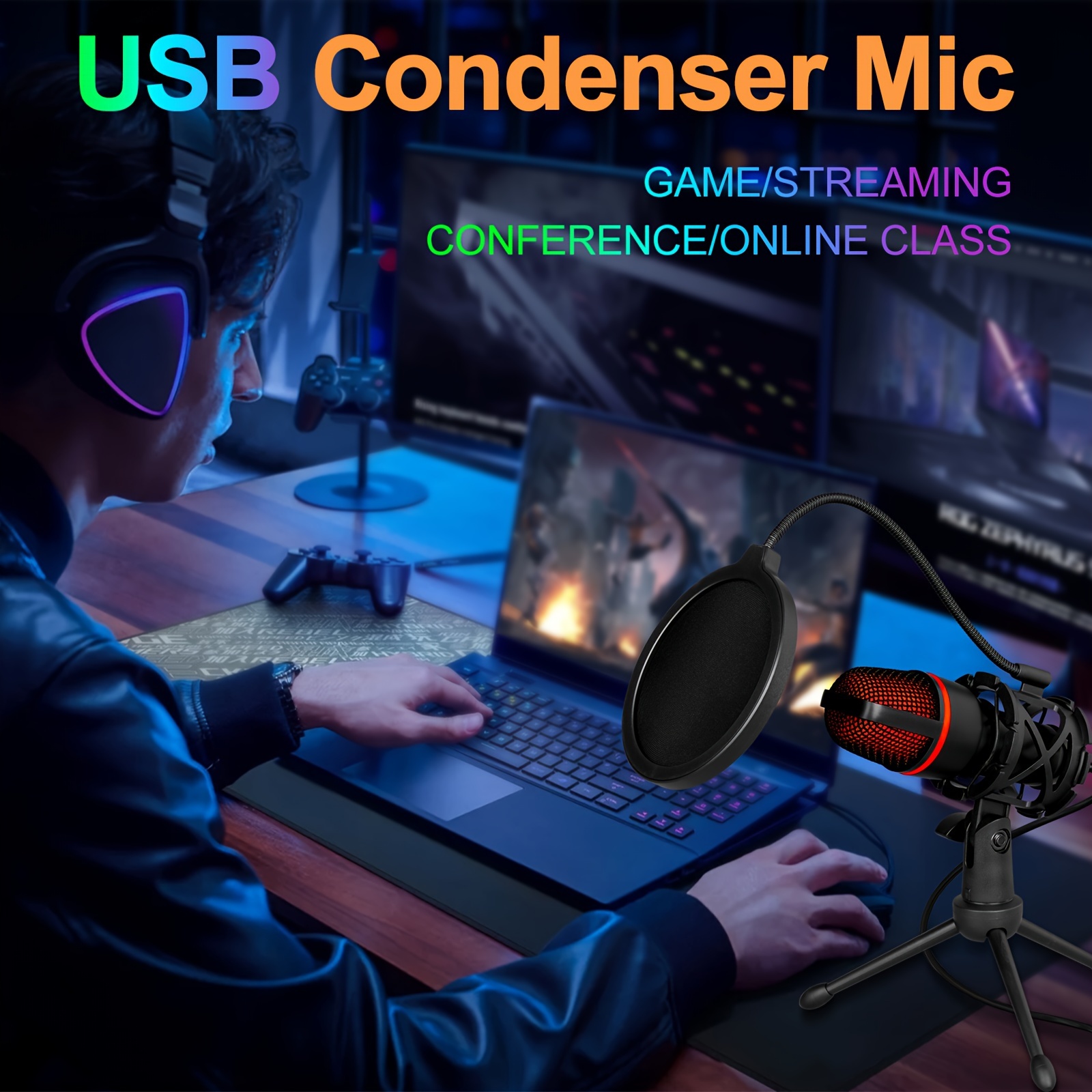 Micro USB à condensateur PC spécial r et Stream Twitch