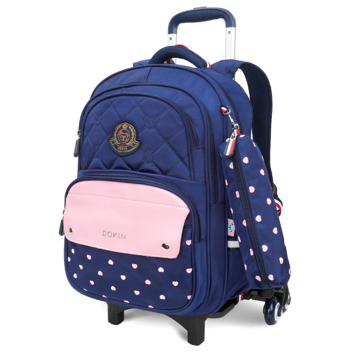 ZOMFELT Mochila con ruedas, mochila para laptop de 17.3 pulgadas con  ruedas, mochila de viaje para mujeres y hombres con 3 bolsas de embalaje