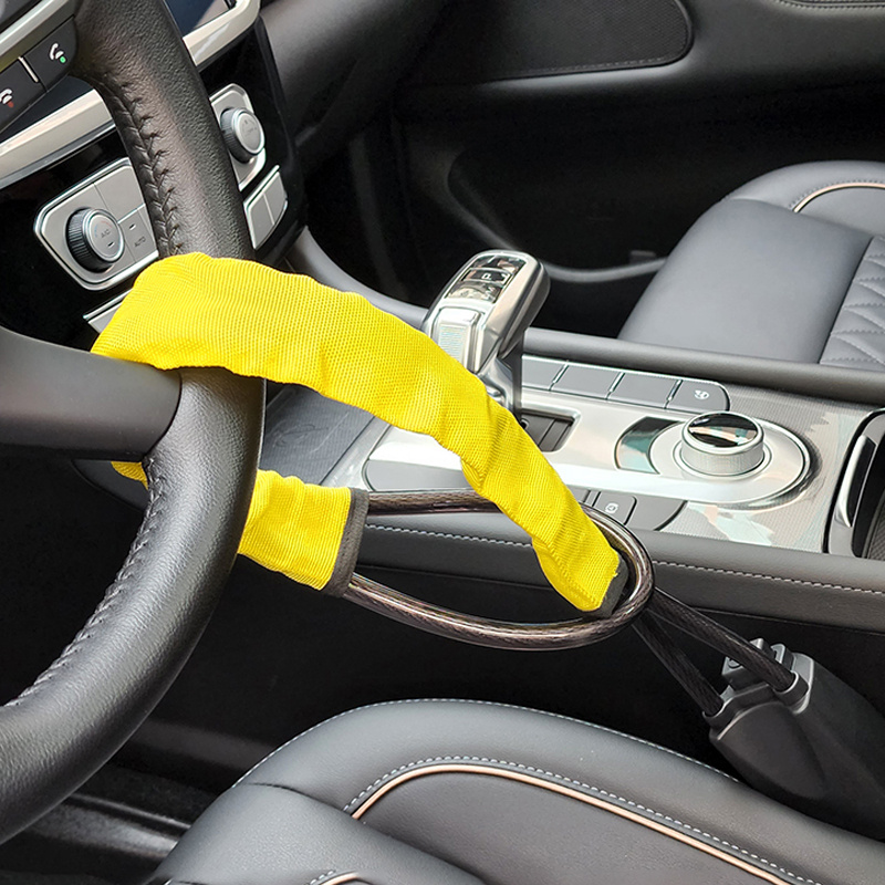 Cerradura de volante universal antirrobo dispositivo de seguridad  resistente para vehículo, camión, SUV, furgoneta, con 2 llaves, color negro