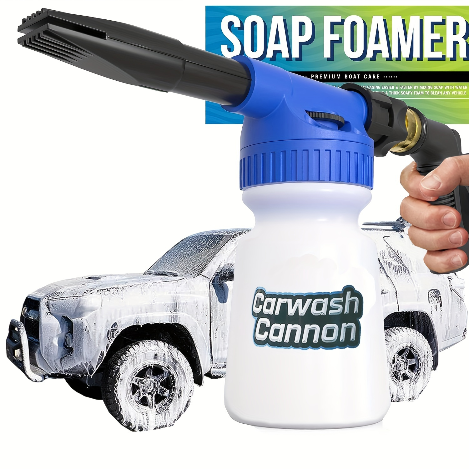 Hombre lavado de esponja de coche limpieza automática generar ai