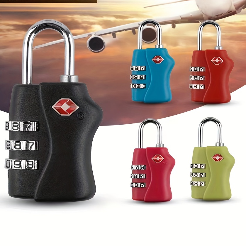 Candados de equipaje TSA (paquete de 4) – Candados de combinación de 3  dígitos – Cerradura de viaje aprobada para maletas y equipaje (negro) :  : Moda