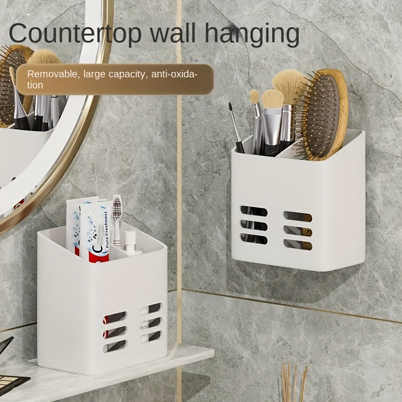 Bathroom Hair Dryer Comb Beard Shaver Organizer Rack, Wall Mounted