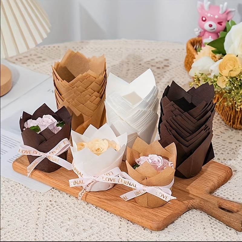 Katbite Tulip Cupcake Liners 200PCS, Muffin Baking Cupcake Liners