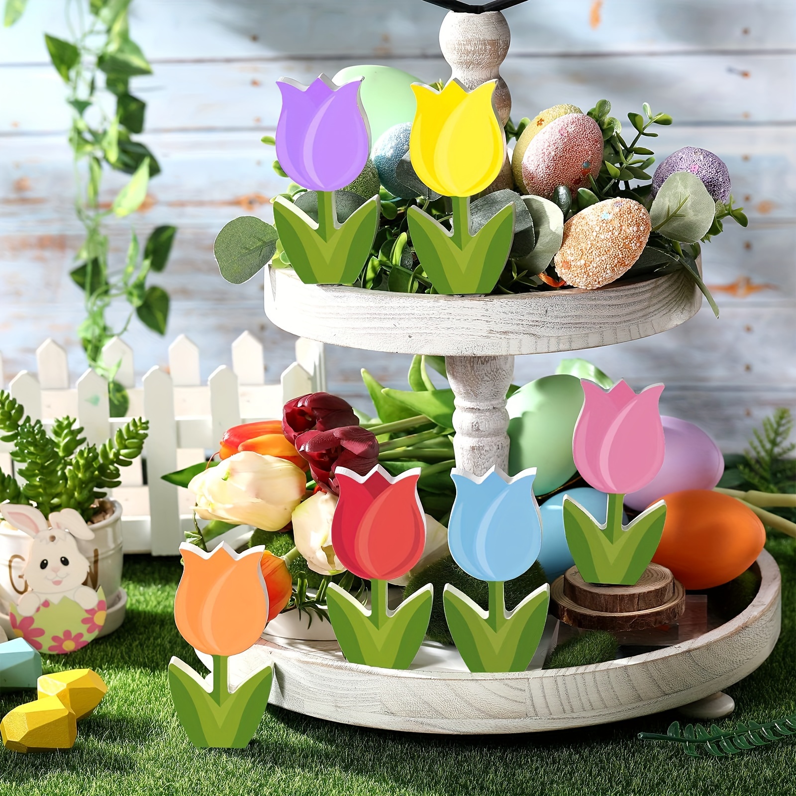 40 Tiered Tray Easter Decorations  Easter centerpieces, Tray decor, Spring easter  decor