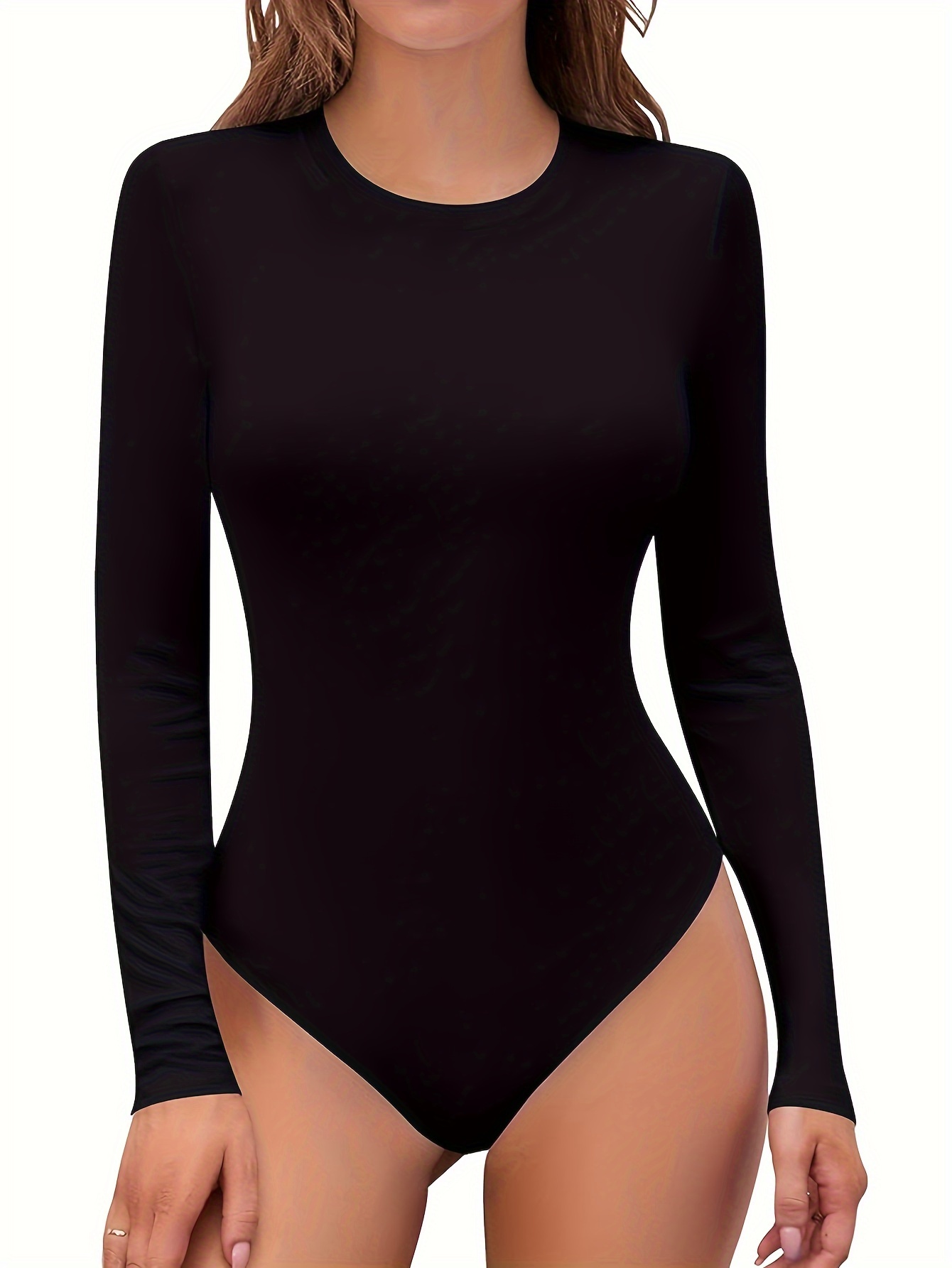HOPLYNN 2 Pack Ribbed Short Sleeve Bodysuit for Women, Basic Scoop