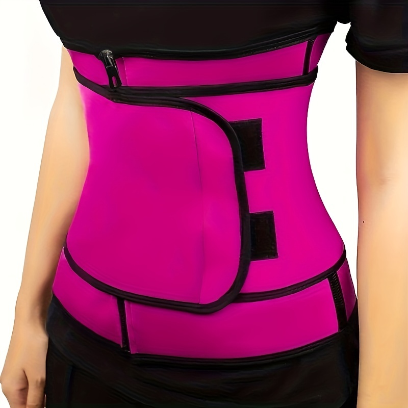 FeelinGirl Women's Latex Underbust Training Cincher Workout Waist Trainer  Corset Zipper Vest with Adjustable Belt Black
