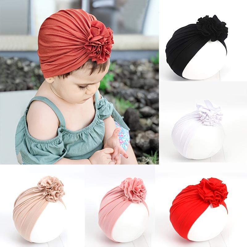 Sombrero de turbante para bebé, turbante para niña, turbante para bebé  FLOR, sombrero elástico para bebé, diadema de turbante para bebé, sombrero  para bebé, turbante para recién nacido, diademas para bebé 