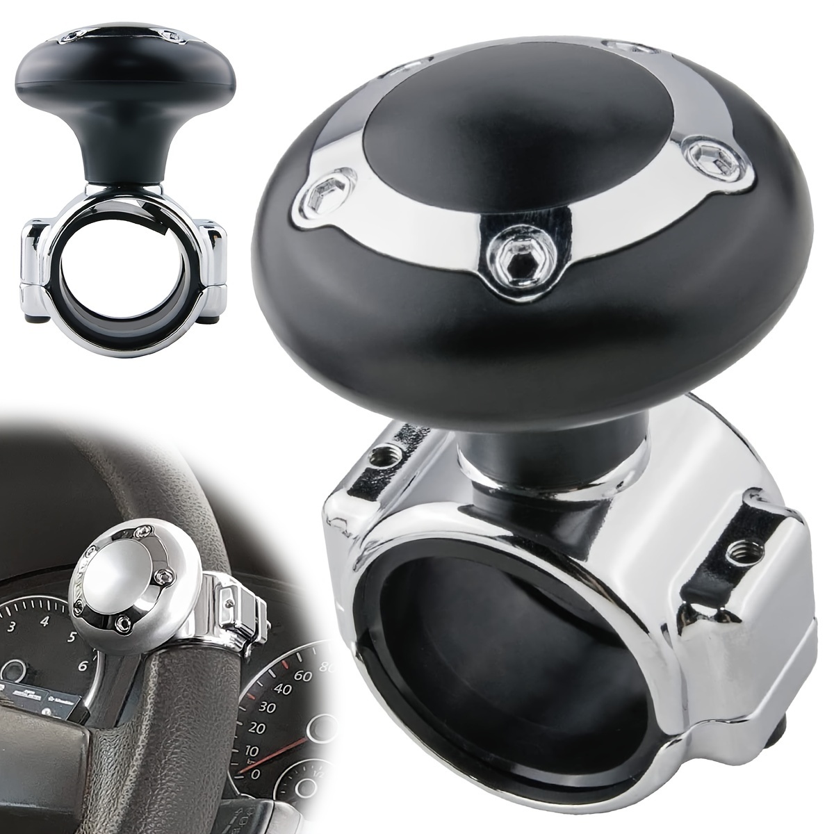 Auto Heavy Duty Suicide Knob Car Walnut Steering Wheel Spinner Handle  Adjustable