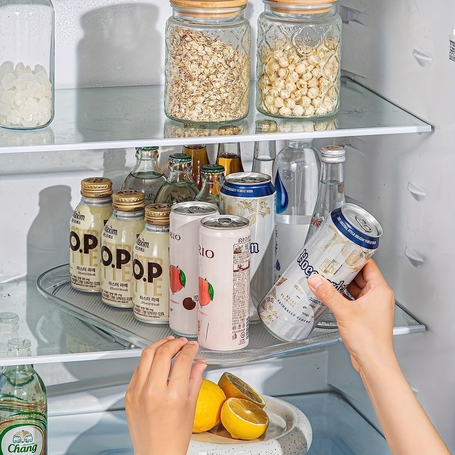 Retractable Tiered Fridge Organizer With Divider Shelf And - Temu