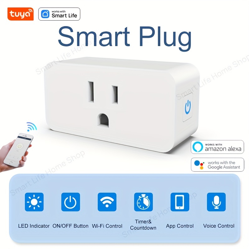 15A Smart Plug Outdoor WiFi Plug Waterproof 2 Outlet Switch For Tuya