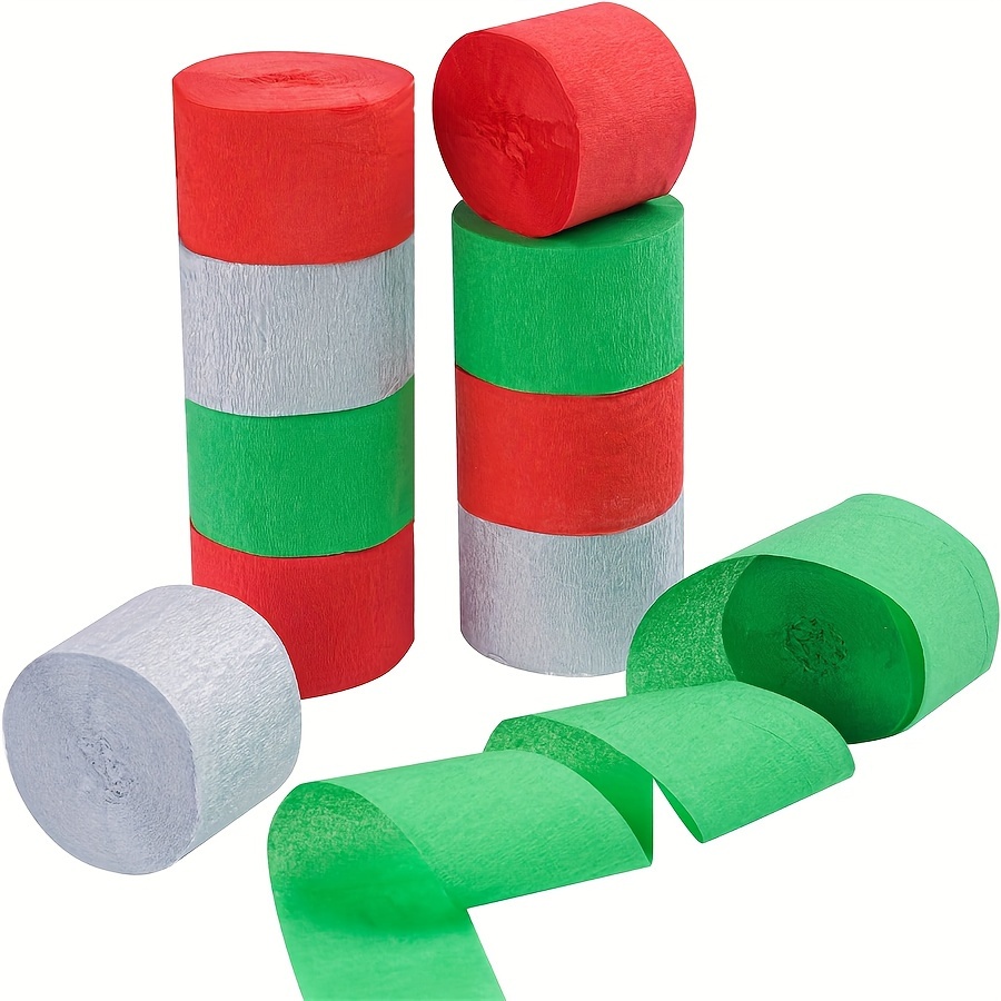 8 Rolls Christmas Crepe Paper Streamers Rolls 656 Feet Red Green Party  Streamers Garland Hanging Backdrops Decorations For Xmas Wedding Bridal  Baby Sh