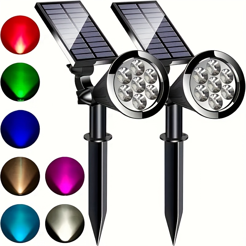 1/2/4 Pack 10led Foco Solar Exterior Cambio Color [7 Modos] - Temu