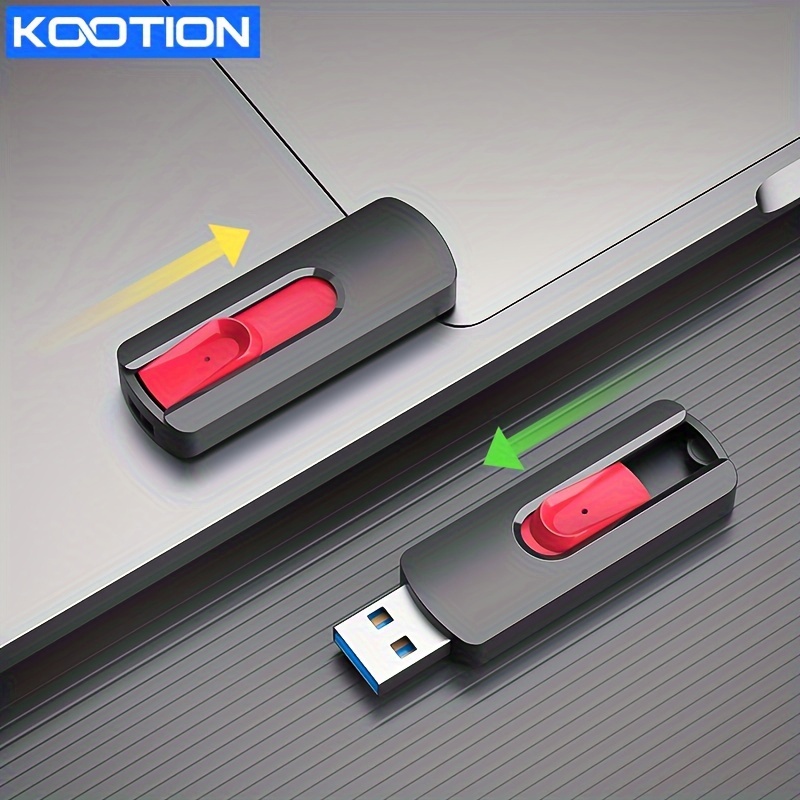 KOOTION Memoria flash USB 3.0 de 64 GB, unidad flash retráctil de 64 G,  unidad con cremallera USB de ultra alta velocidad, memoria resistente con
