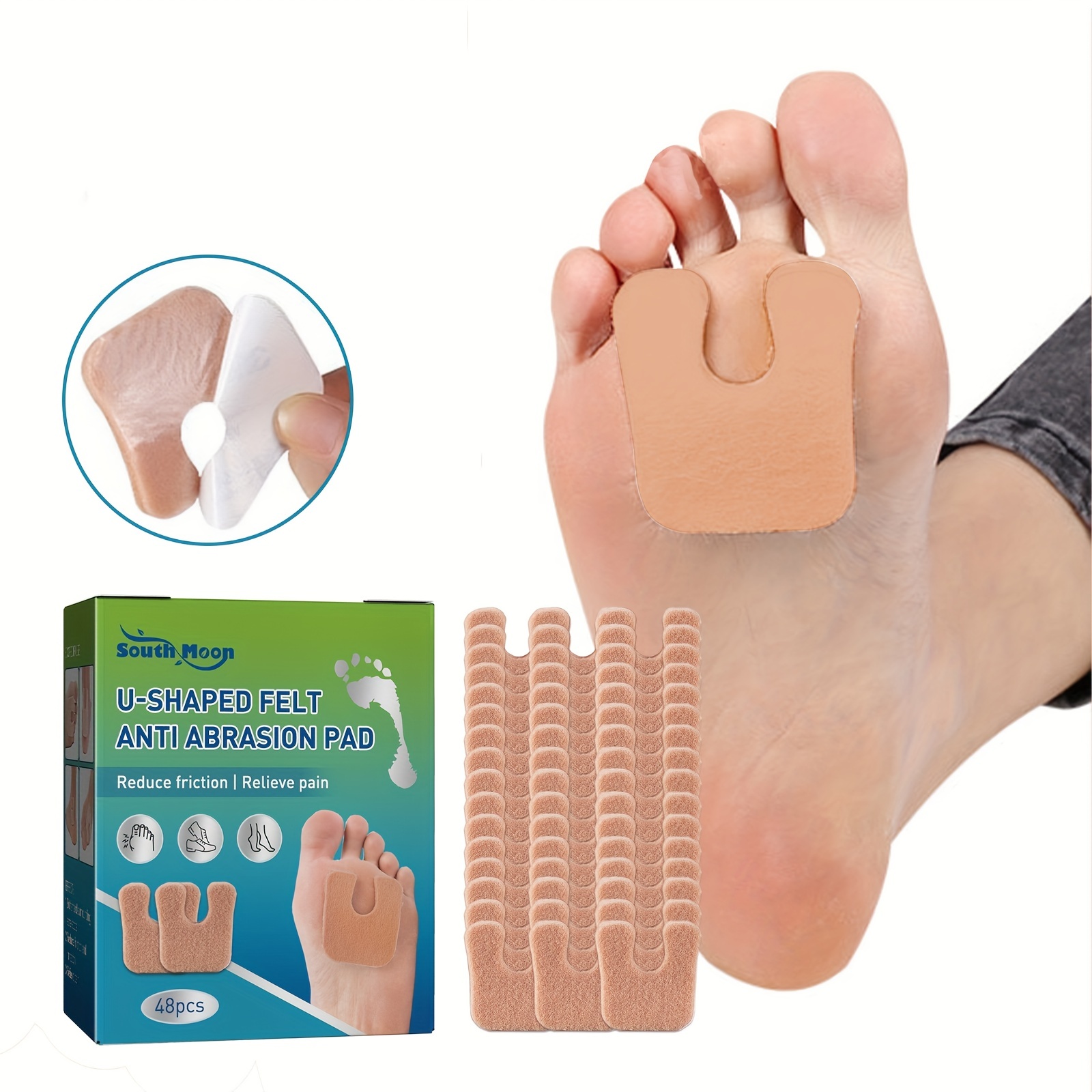 ZenToes Almohadillas de fieltro para callos en forma de U | Protege los  callos del roce en los zapatos | Reduce el dolor de pies y talón | Paquete  de